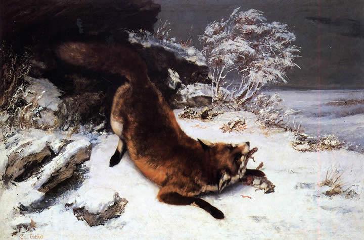 Gustave Courbet Fox in the Snow